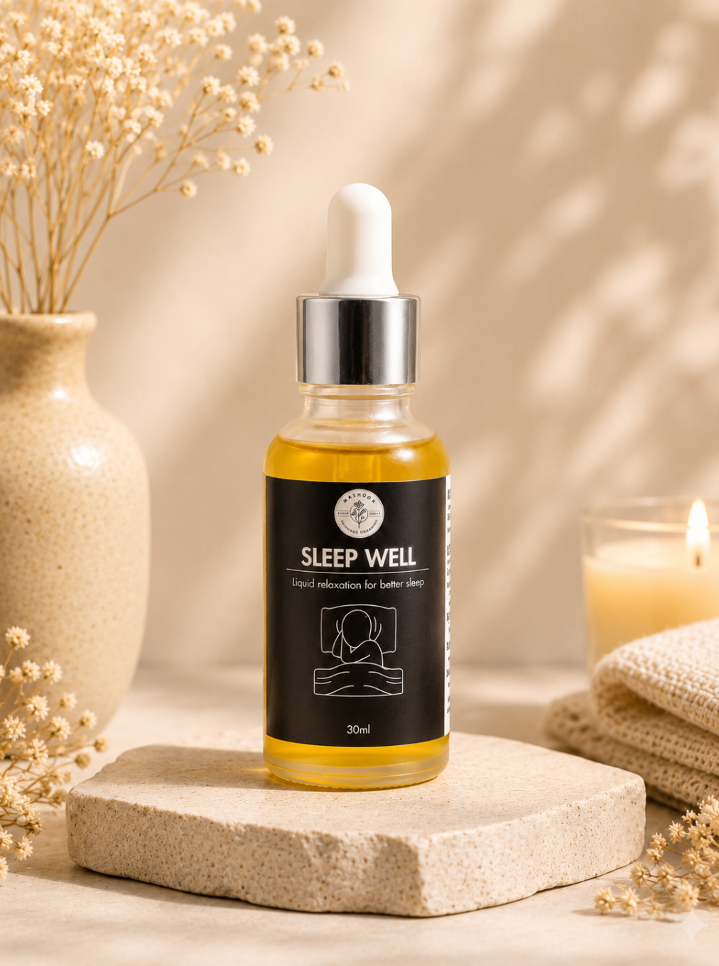 Sleep Well Oil | Natural Relaxation & Better Sleep Formula – Apply on Feet Before Bed