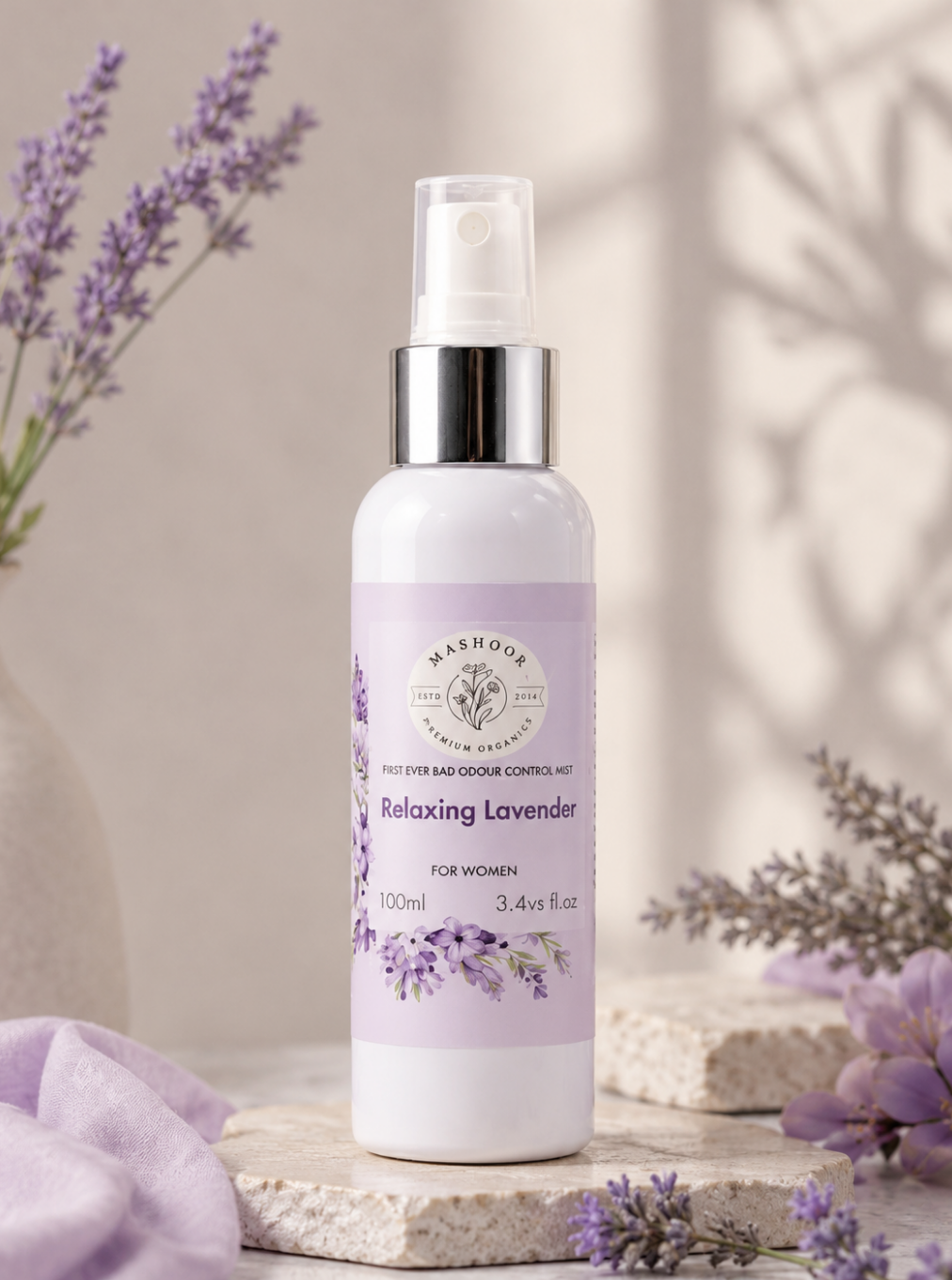 Relaxing Lavender Organic Body Mist – Natural Odour Control & Freshness