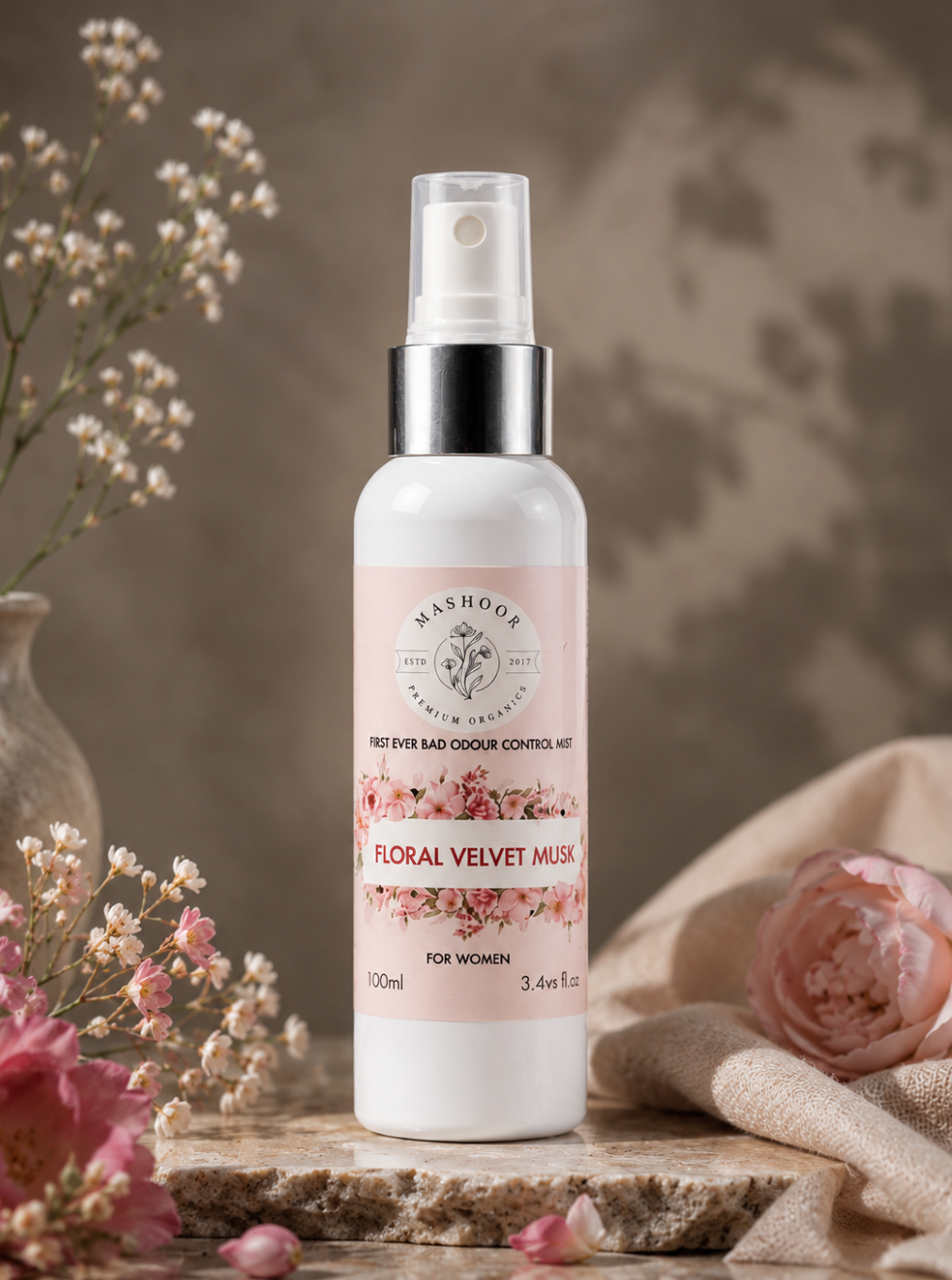 Floral Velvet Organic Body Mist | Alcohol-Free Odour Control
