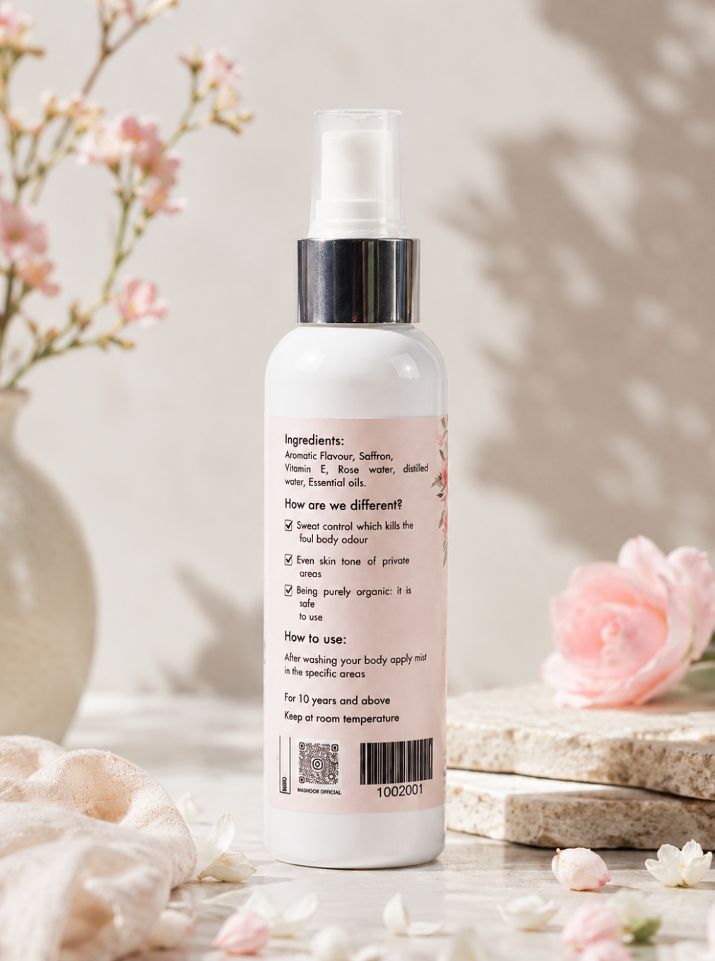 Floral Velvet Organic Body Mist | Alcohol-Free Odour Control