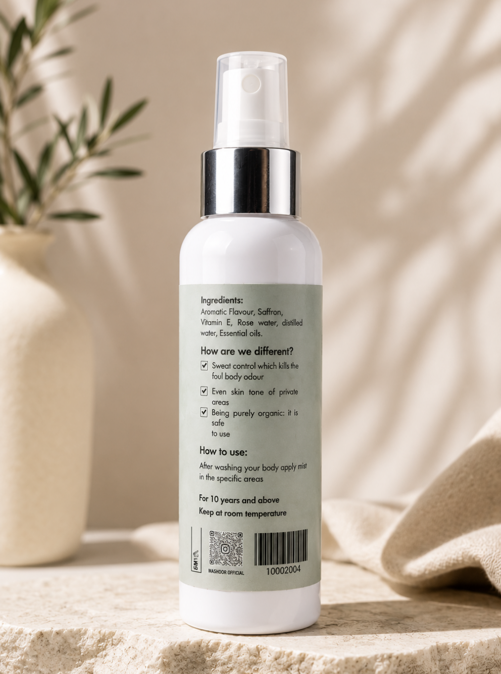 Organic Halal Oud Body Mist | Alcohol-Free Unisex Fragrance