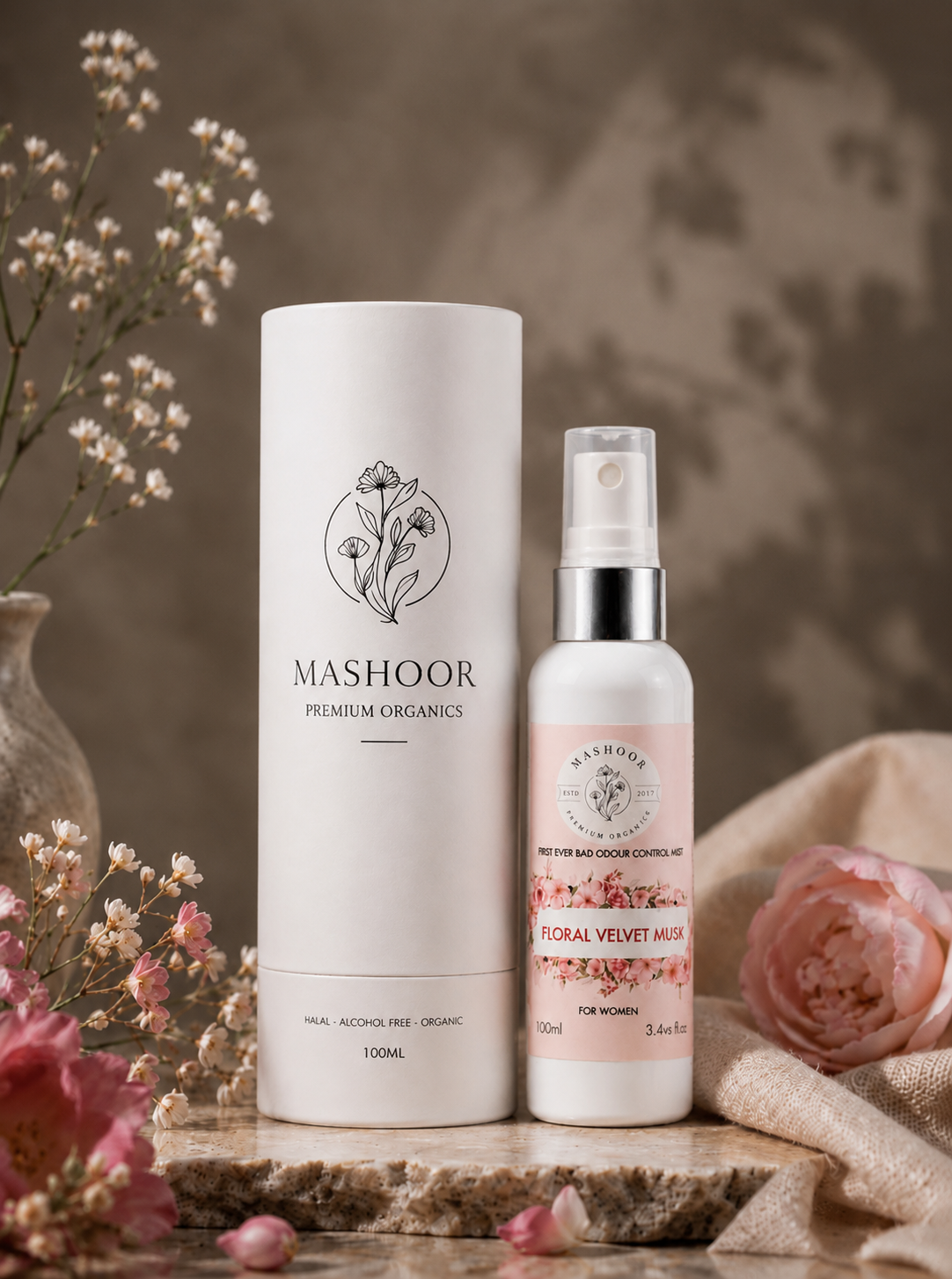 Floral Velvet Organic Body Mist | Alcohol-Free Odour Control