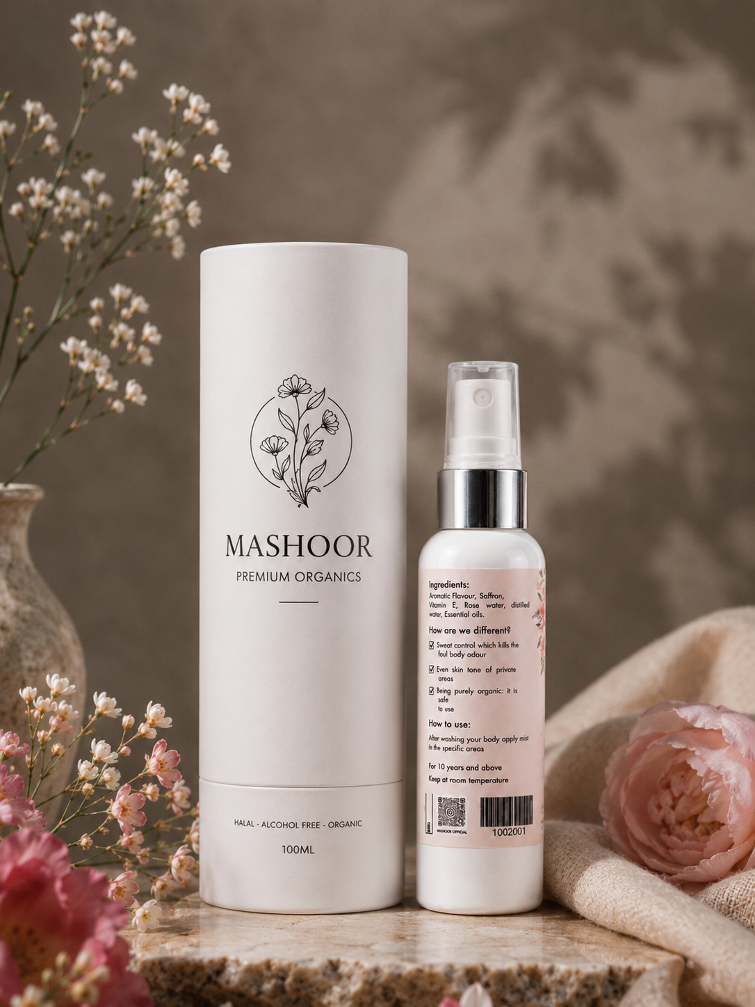 Floral Velvet Organic Body Mist | Alcohol-Free Odour Control