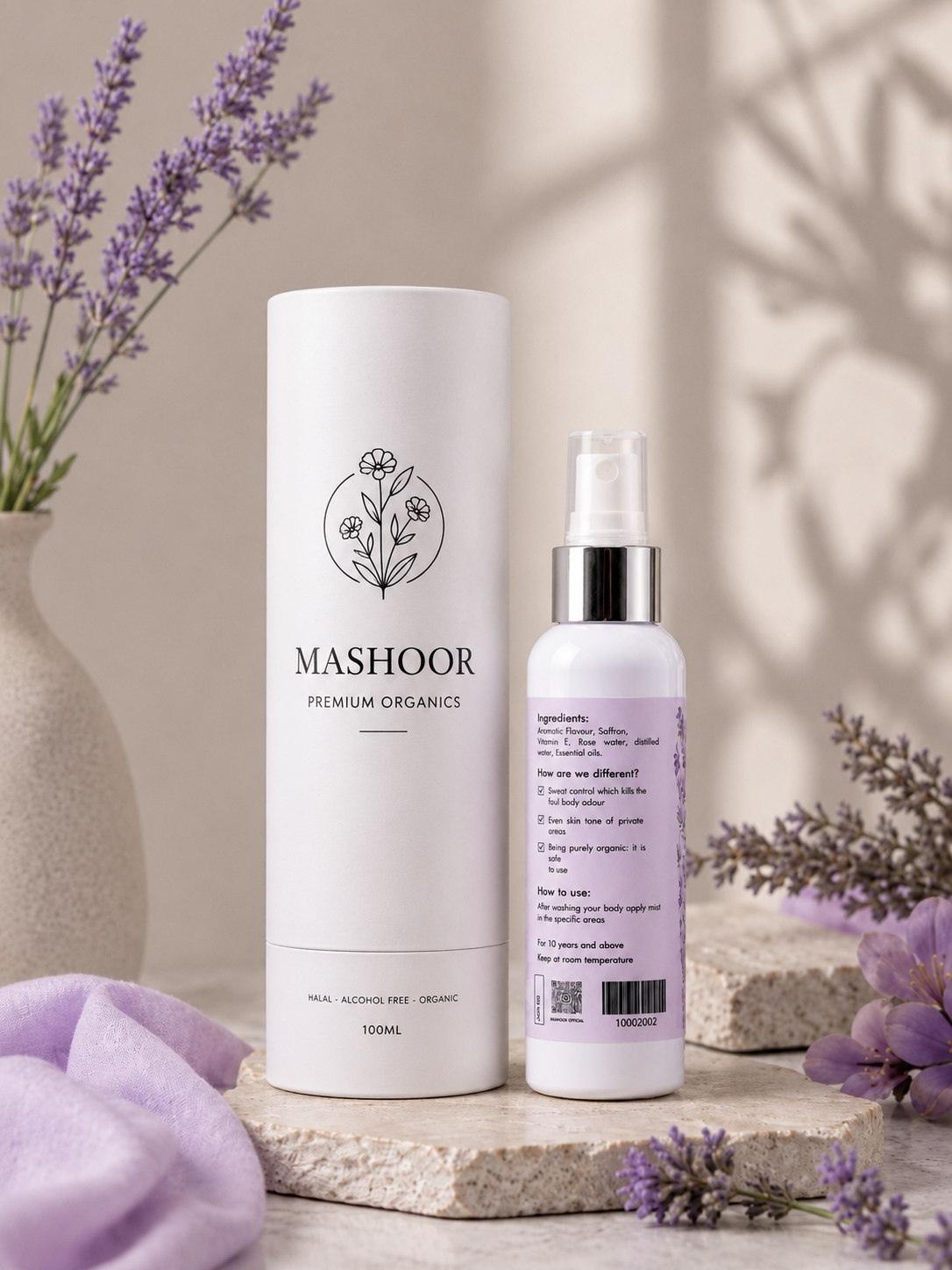 Relaxing Lavender Organic Body Mist – Natural Odour Control & Freshness