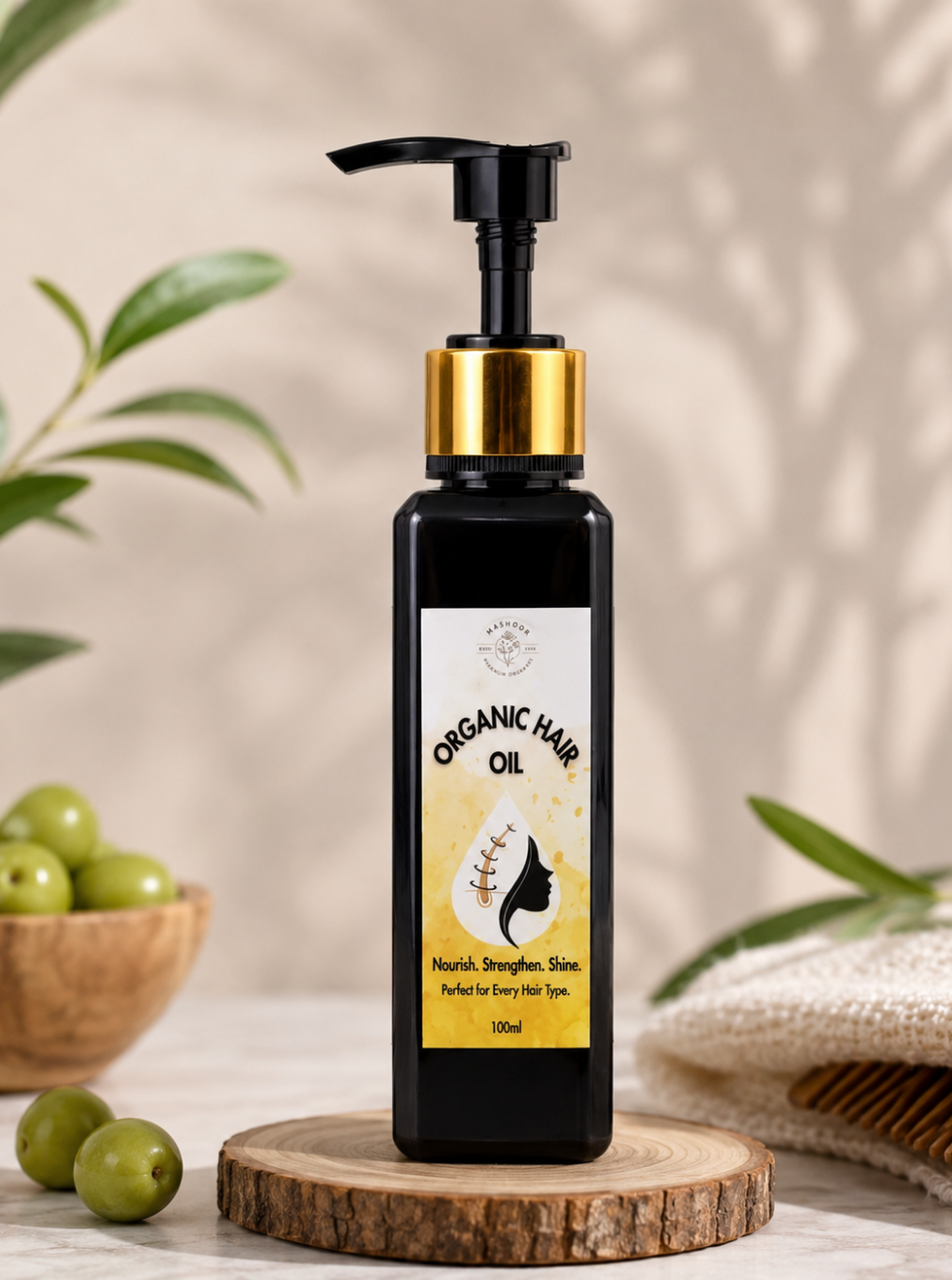 Mashoor Premium Organic Hair Oil – Growth, Strength & Shine in Every Drop